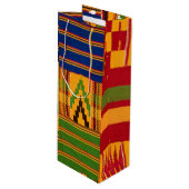 Kente Print Wine Gift Bags Wijn Cadeautas (Voorkant Gekanteld)