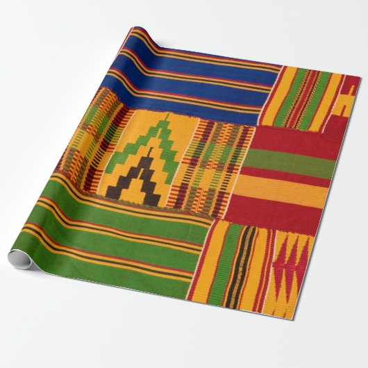 Kente Print Wrapping Paper Cadeaupapier (Uitgerold)