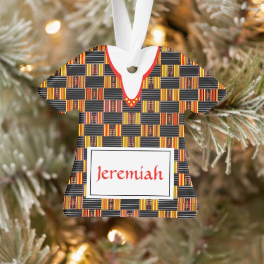 Kente Shirt met naam K30 Acrylhoudend Ornament (Boom)