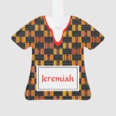 Kente Shirt met naam K30 Acrylhoudend Ornament (achterkant)
