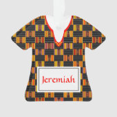 Kente Shirt met naam K30 Acrylhoudend Ornament (voorkant)