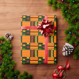 Kente Stof Afrikaans Patroon Afrocentrisch Cadeaupapier