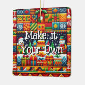Kente Stof Patroon Sneeuwman Ornament (Links)