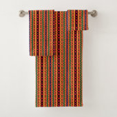 Kente Stripes Bath-handdoekset Bad Handdoek (Insitu)