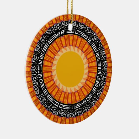Kente Sun Design Keramisch Ornament (Rechts)