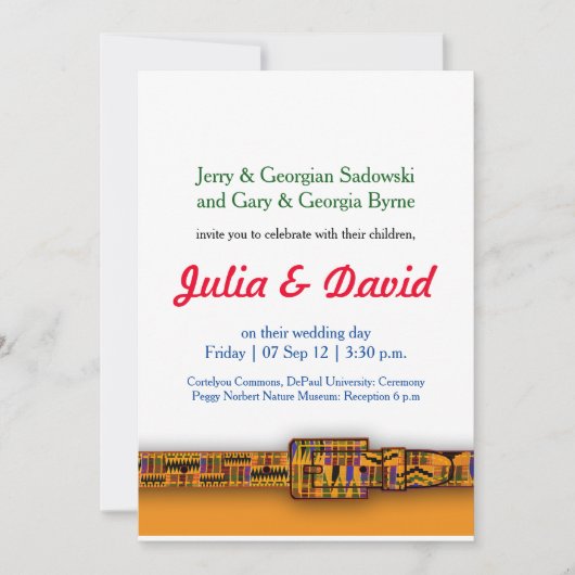 Kente Uitnodigingen Serie 2. (Voorkant)