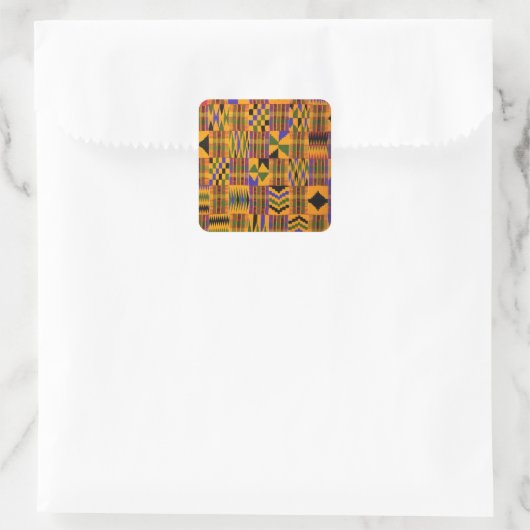 kente vierkante sticker (Tas)