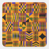 kente vierkante sticker (Voorkant)