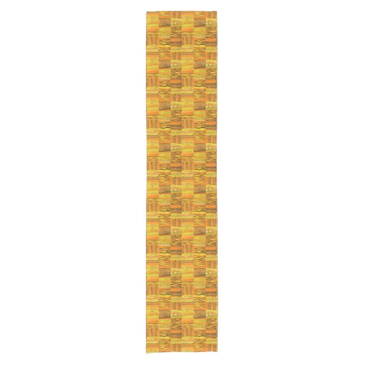 Kente Yellow Korte Tafelloper (Voorkant)