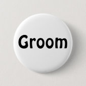 Kenteken - Bruidegom Ronde Button 5,7 Cm (Voorkant)