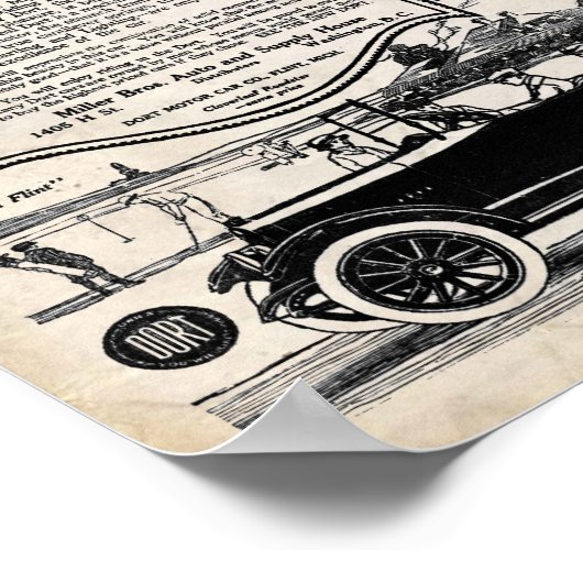  kenteken - Dort Motor Auto 1916 Poster (Hoek)