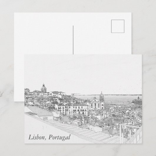 Kentekening van het district Alfama in Lissabon Briefkaart (Voorkant / Achterkant)