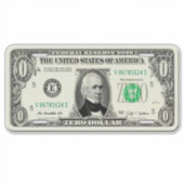 Kentekenplaat met nul-dollarbiljet sticker (Voorkant)