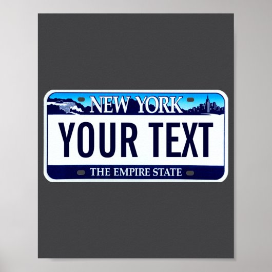 Kentekenplaat New York _1 Poster (Voorkant)
