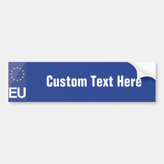 Kentekenplaat van de Europese Unie Bumpersticker (Voorkant)