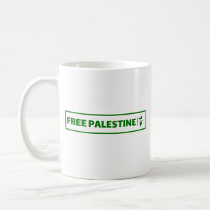 Kentekenplaat van Palestina - Vrij Palestina. Koffiemok