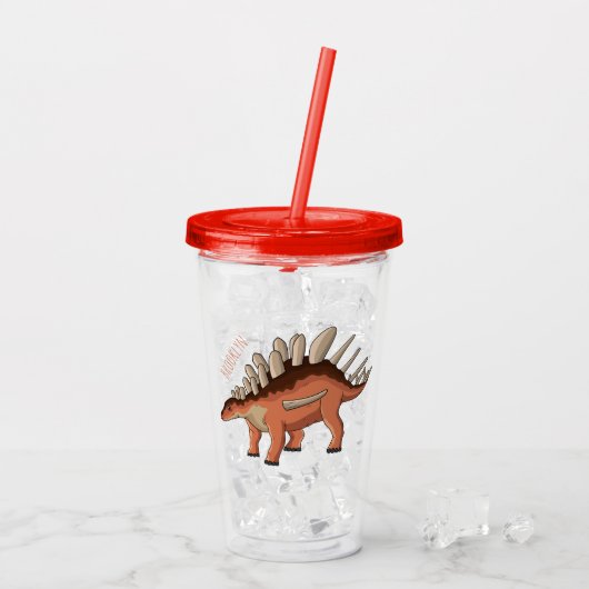Kentrosaurus cartoon illustratie acryl drinkbeker (Achterkant ijs)