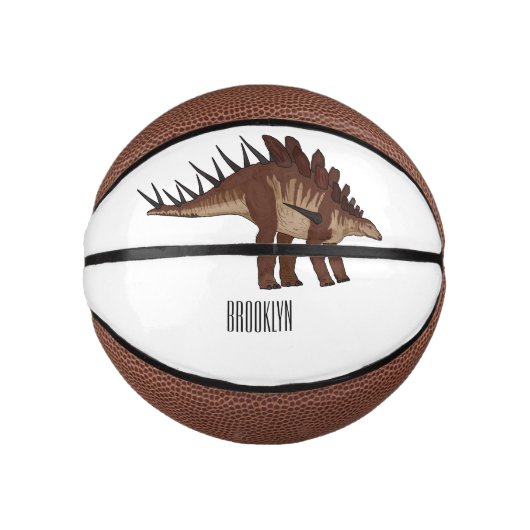 Kentrosaurus cartoon illustratie basketbal (Voorkant)