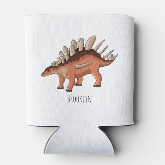 Kentrosaurus cartoon illustratie blikjeskoeler (Achterkant)