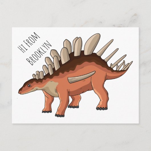 Kentrosaurus cartoon illustratie briefkaart (Voorkant)