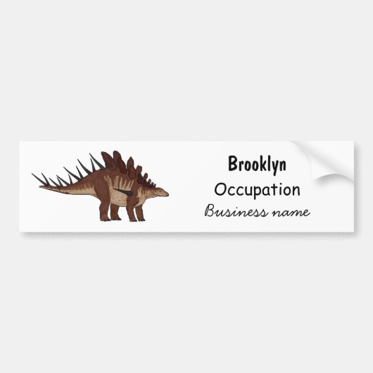 Kentrosaurus cartoon illustratie bumpersticker (Voorkant)