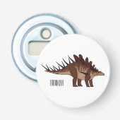 Kentrosaurus cartoon illustratie button flesopener (Voorkant)