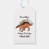 Kentrosaurus cartoon illustratie cadeaulabel (Voorkant)