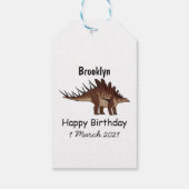 Kentrosaurus cartoon illustratie cadeaulabel (Achterkant)
