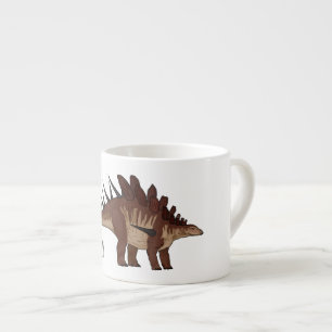 Kentrosaurus cartoon illustratie espresso kop