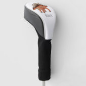 Kentrosaurus cartoon illustratie golfheadcover (Schuin)