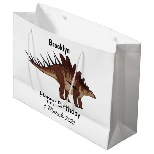 Kentrosaurus cartoon illustratie groot cadeauzakje (Voorkant Gekanteld)