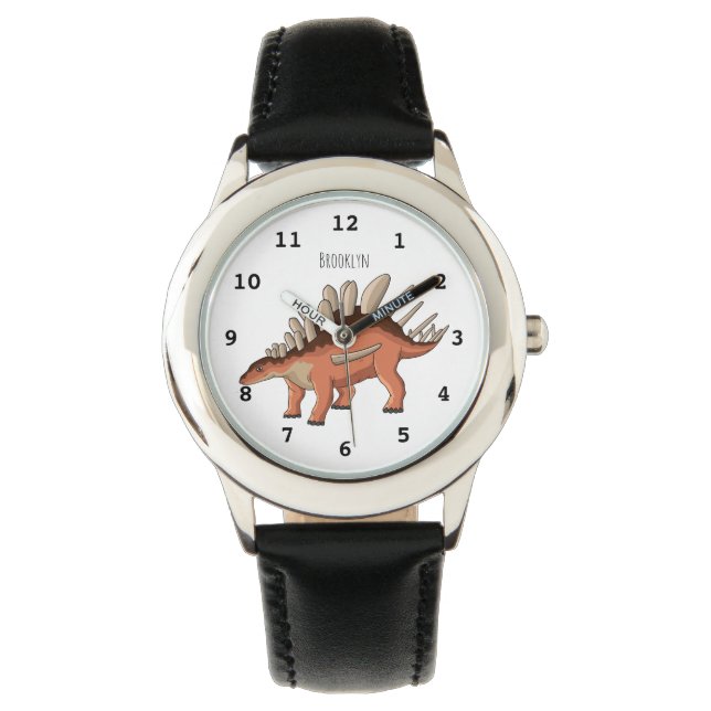 Kentrosaurus cartoon illustratie horloge (Voorkant)