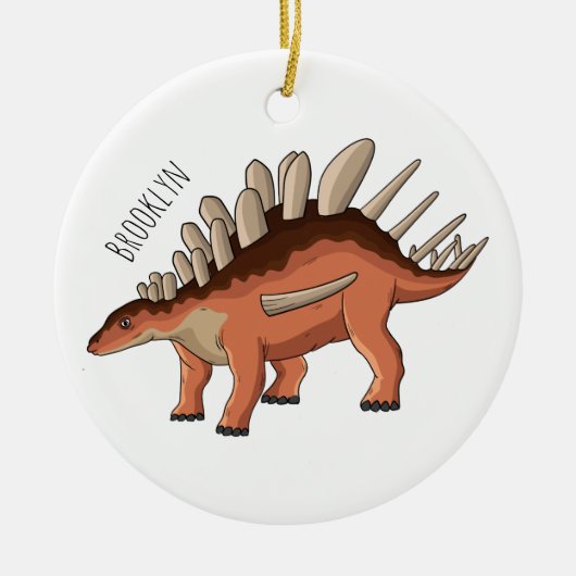 Kentrosaurus cartoon illustratie keramisch ornament (Voorkant)