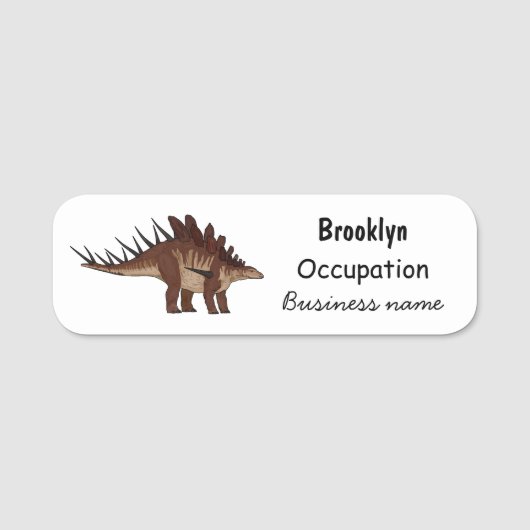Kentrosaurus cartoon illustratie naamplaatje (Voorkant)