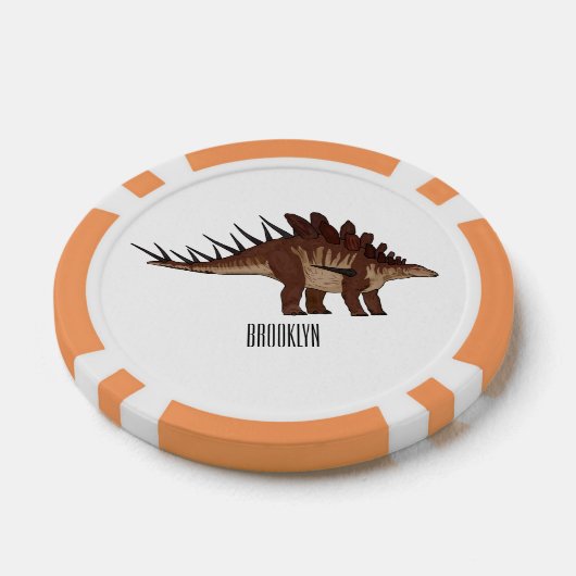 Kentrosaurus cartoon illustratie poker chips (Enkel)