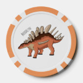 Kentrosaurus cartoon illustratie poker chips (Achterkant)