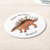 Kentrosaurus cartoon illustratie ronde kartonnen onderzetter (Gebogen)