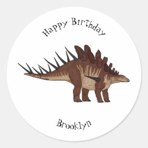 Kentrosaurus cartoon illustratie ronde sticker