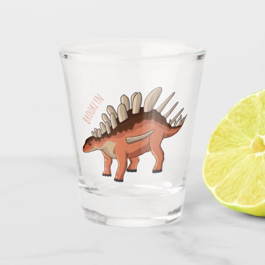 Kentrosaurus cartoon illustratie shot glas (Voorkant)