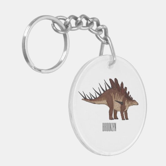 Kentrosaurus cartoon illustratie sleutelhanger (Voorkant Links)