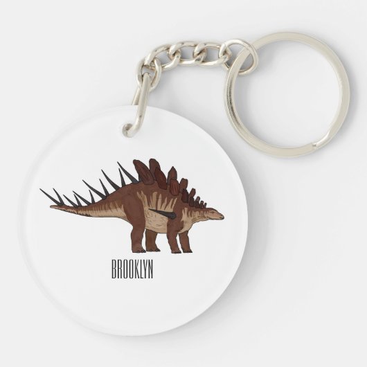 Kentrosaurus cartoon illustratie sleutelhanger (Achterkant)