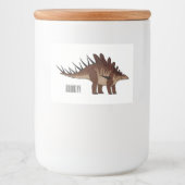 Kentrosaurus cartoon illustratie voedselcontainer etiket (Voorkant)