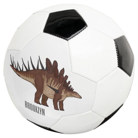 Kentrosaurus cartoon illustratie voetbal (Drie kwart)