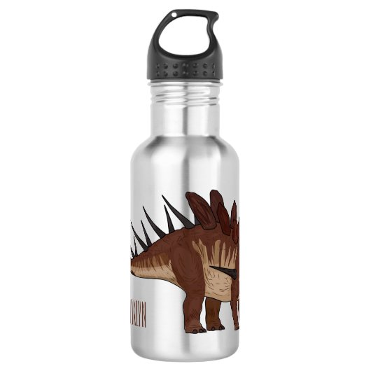 Kentrosaurus cartoon illustratie waterfles  (Voorkant)
