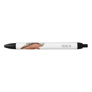 Kentrosaurus cartoon illustratie zwarte inkt pen