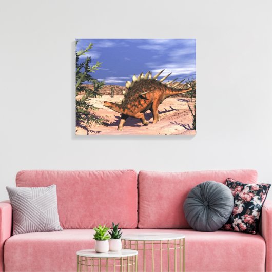 Kentrosaurus dinosaur - 3D rendering Canvas Afdruk (Insitu (Woonkamer))