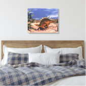Kentrosaurus dinosaur - 3D rendering Canvas Afdruk (Insitu (Slaapkamer))
