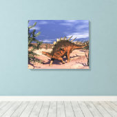 Kentrosaurus dinosaur - 3D rendering Canvas Afdruk (Insitu (Houten vloer))