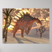 Kentrosaurus dinosaur - 3D rendering Poster (Voorkant)