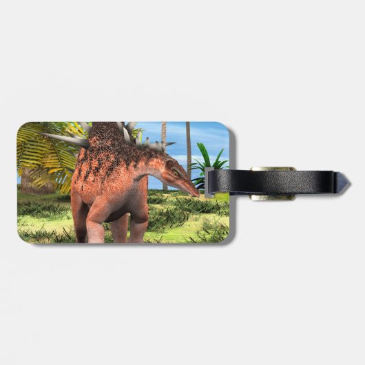 Kentrosaurus Dinosaur Jungle Prehistorische Kunst Bagagelabel (Achterkant horizontaal)